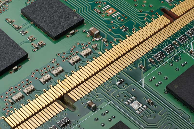 An example of a PCB with a hard gold surface finish
